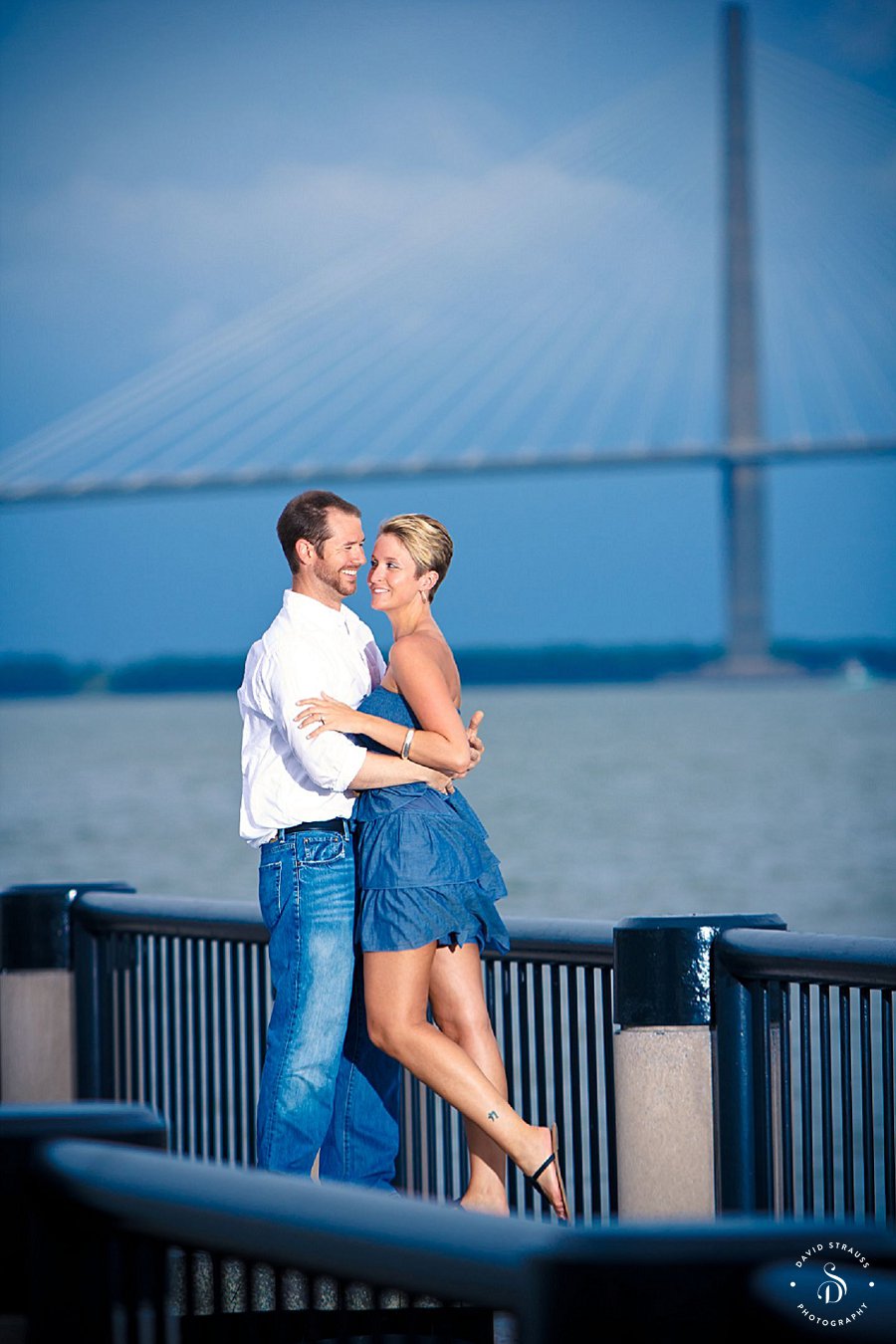 Waterfront Fountain - Engagement Pictures - Charleston Bridge - 3