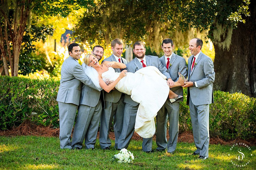 Groomsmen and Bride Wedding - Charleston Wedding Photographer - Alexis and Steve