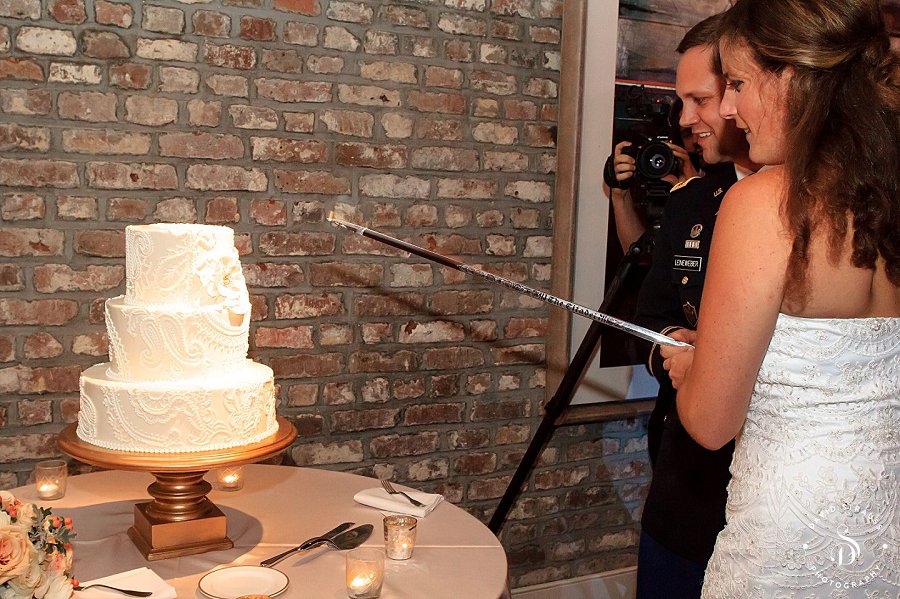 Sword Cake Cutting - Charleston Wedding Photography - Holly and Will