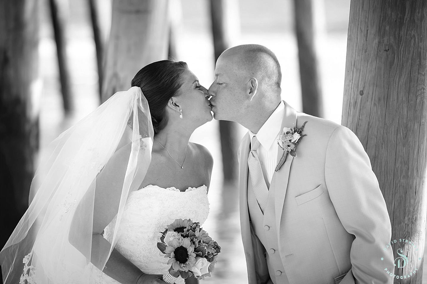 First Look Kiss - Folly Beach Wedding Photography - Brenna and David