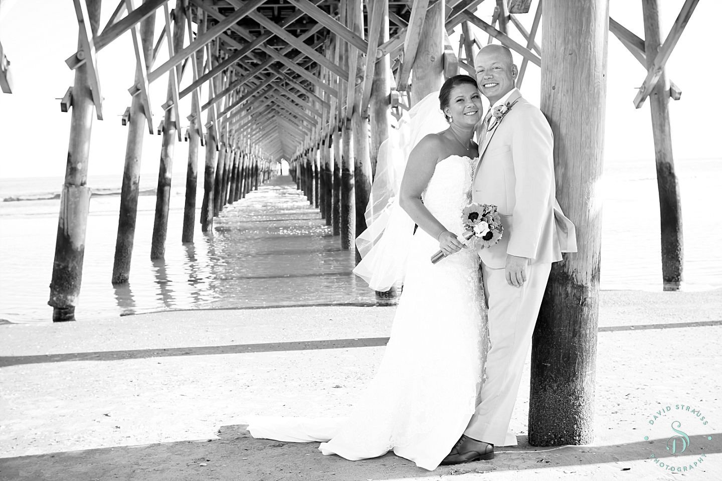 Folly Pier wedding pictures - Folly Beach Wedding Photography - Brenna and David
