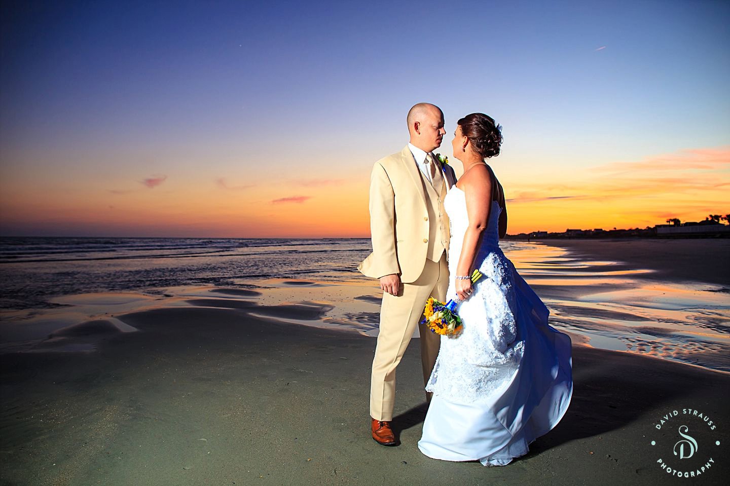 beautiful sunset - Folly Beach Wedding Photography - Brenna and David