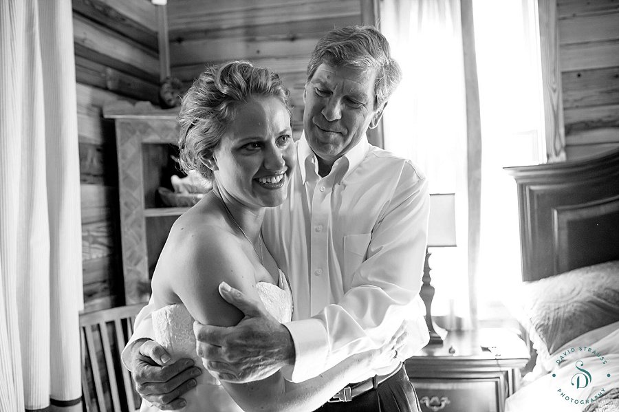 father daughter first look - Lake House on Bulow - Charleston Wedding Photography - Jody and Joe