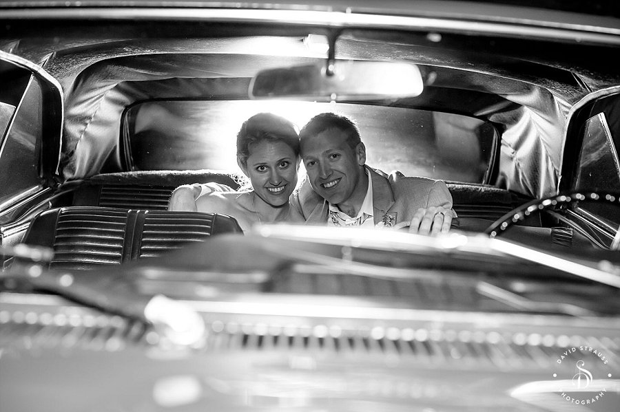 getaway car couple - Lake House on Bulow - Charleston Wedding Photography - Jody and Joe