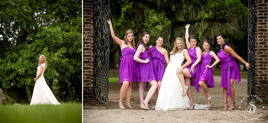 Gate and Bridesmaids - Boone Hall Wedding Photographer - Ashley and Chase