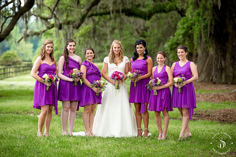 Bridesmaids at avenue of oaks - Boone Hall Wedding Photographer - Ashley and Chase