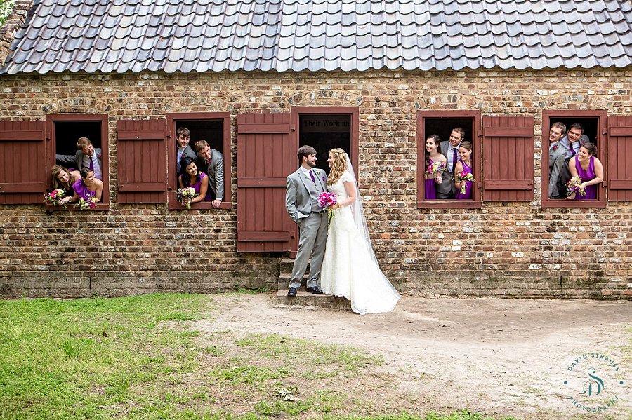 Slave Quarter bridal party picture - Boone Hall Wedding Photographer - Ashley and Chase