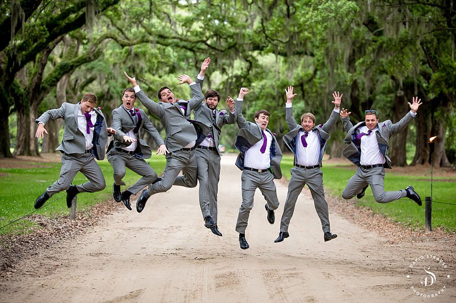 Avenue of Oaks Jump - Boone Hall Wedding Photographer - Ashley and Chase