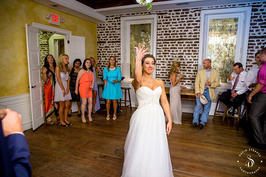 Bouquet Toss - Charleston Wedding Photography - Liz and Zach