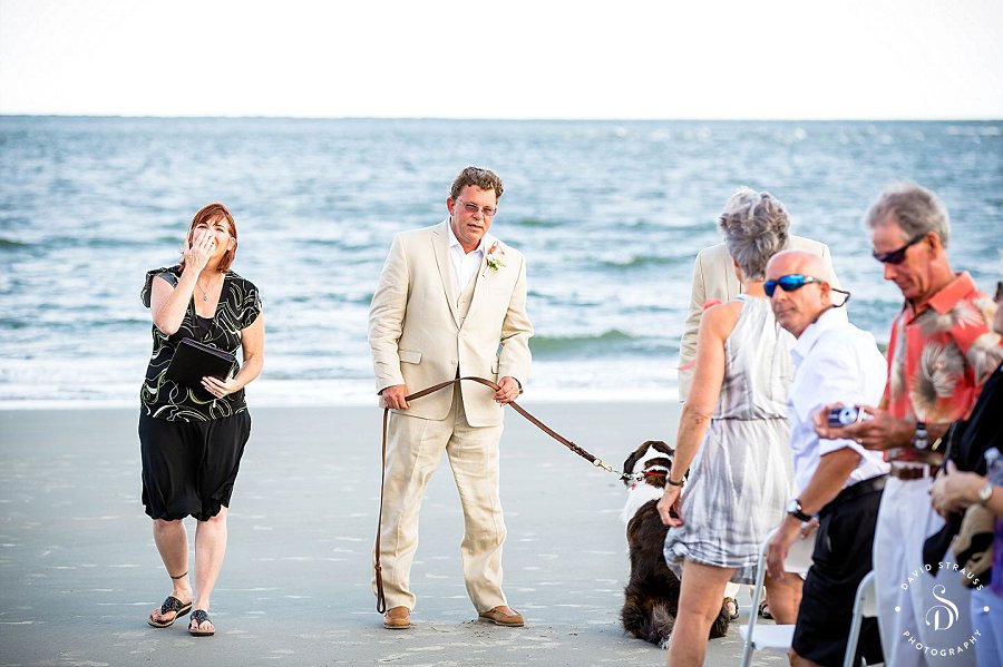 Beach Cereomony with Dog - Sullivan's Island Wedding Photography - Marysue and Noel