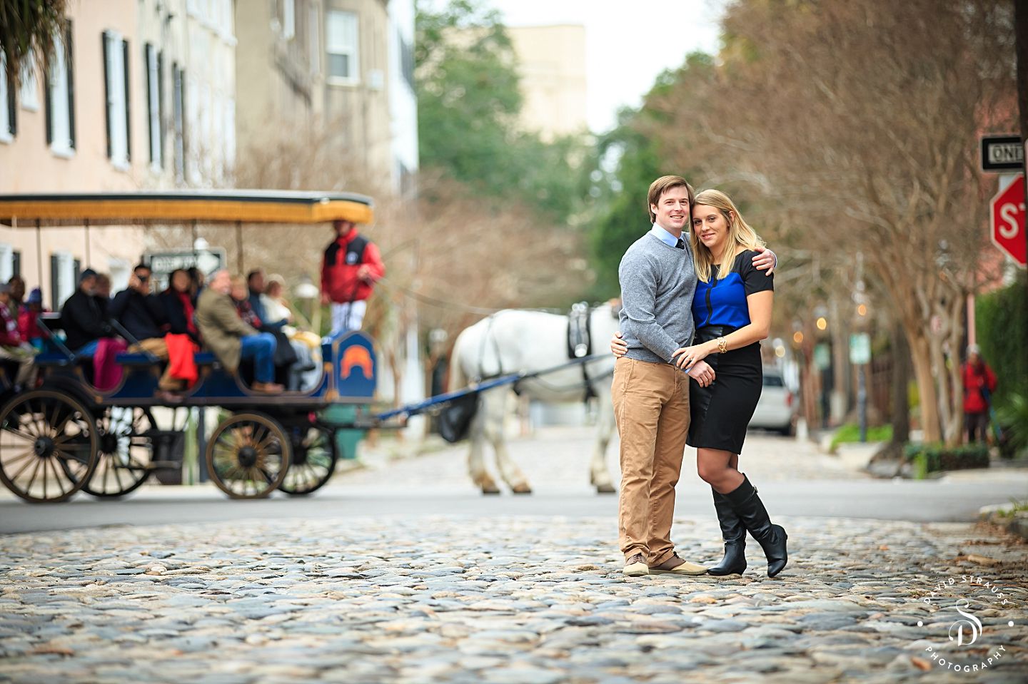 Cobblestone Street - Charleston Engagement Pictures - David Strauss Photography