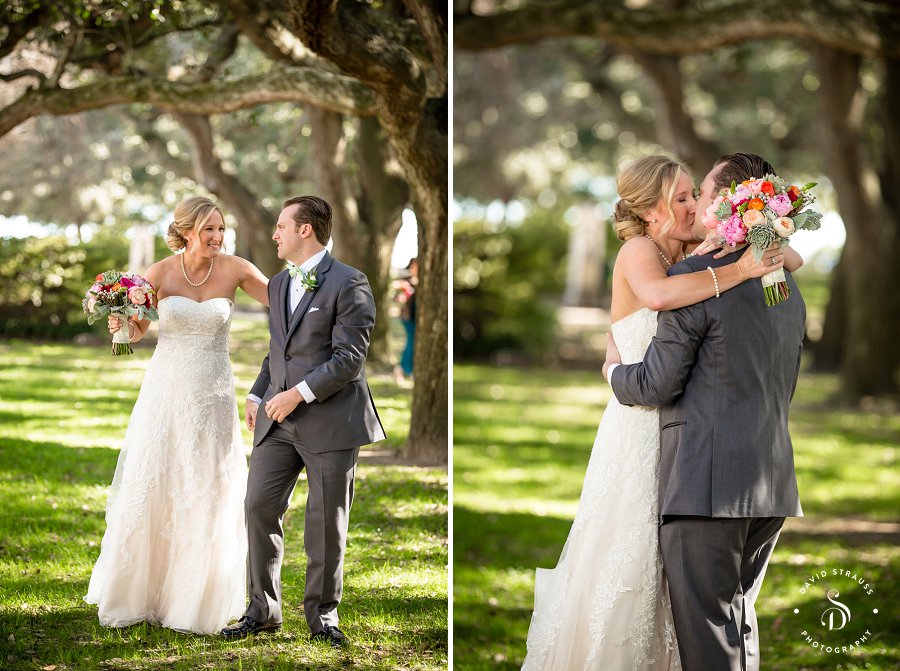 Battery Park Posed Pictures - Charleston Photographer - first look kiss